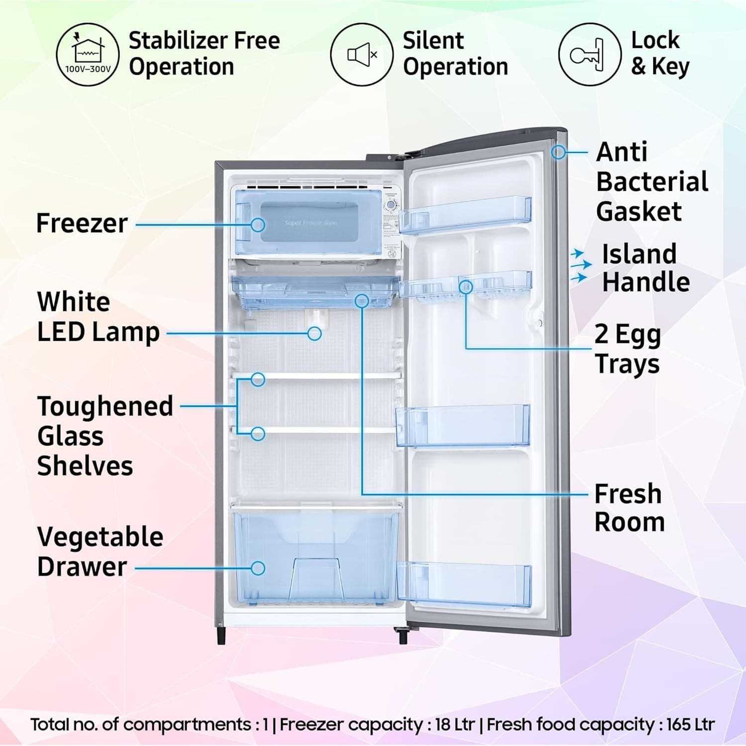 183L 3 Star Single Door Refrigerator preview 4