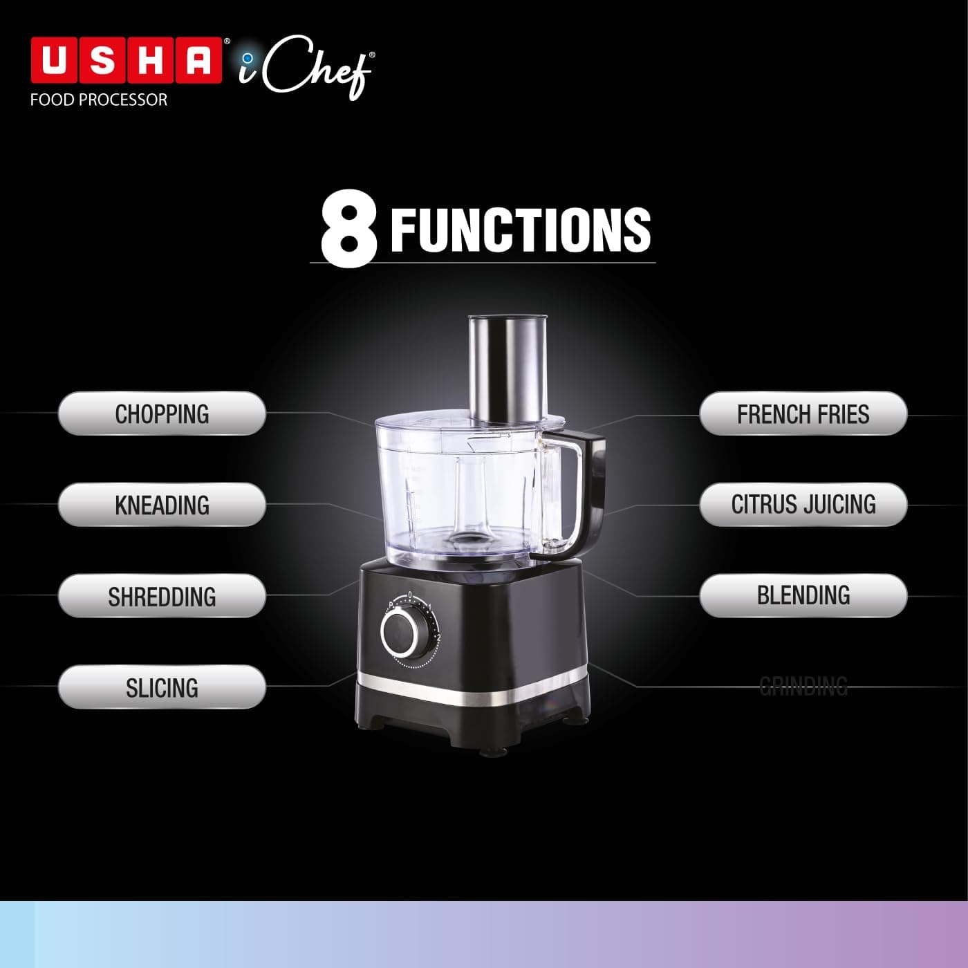 USHA ICHEF FOOD PROCESSOR 800W BLK preview 4