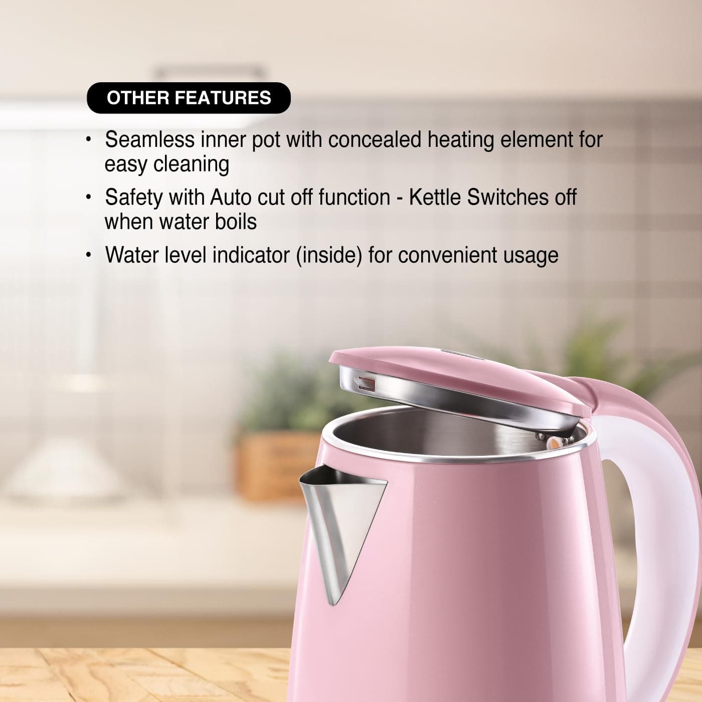 USHA COOL TOUCH KETTLE 1.8L PINK preview 5