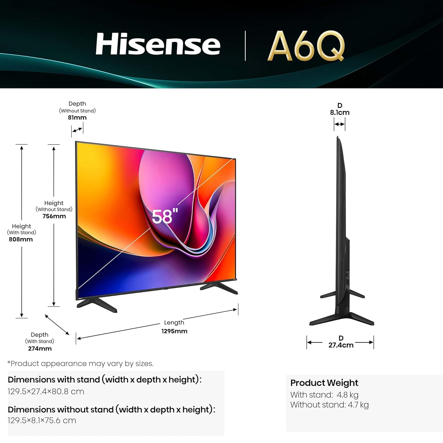 HISENSE LED TV C.TV58A6Q preview 3