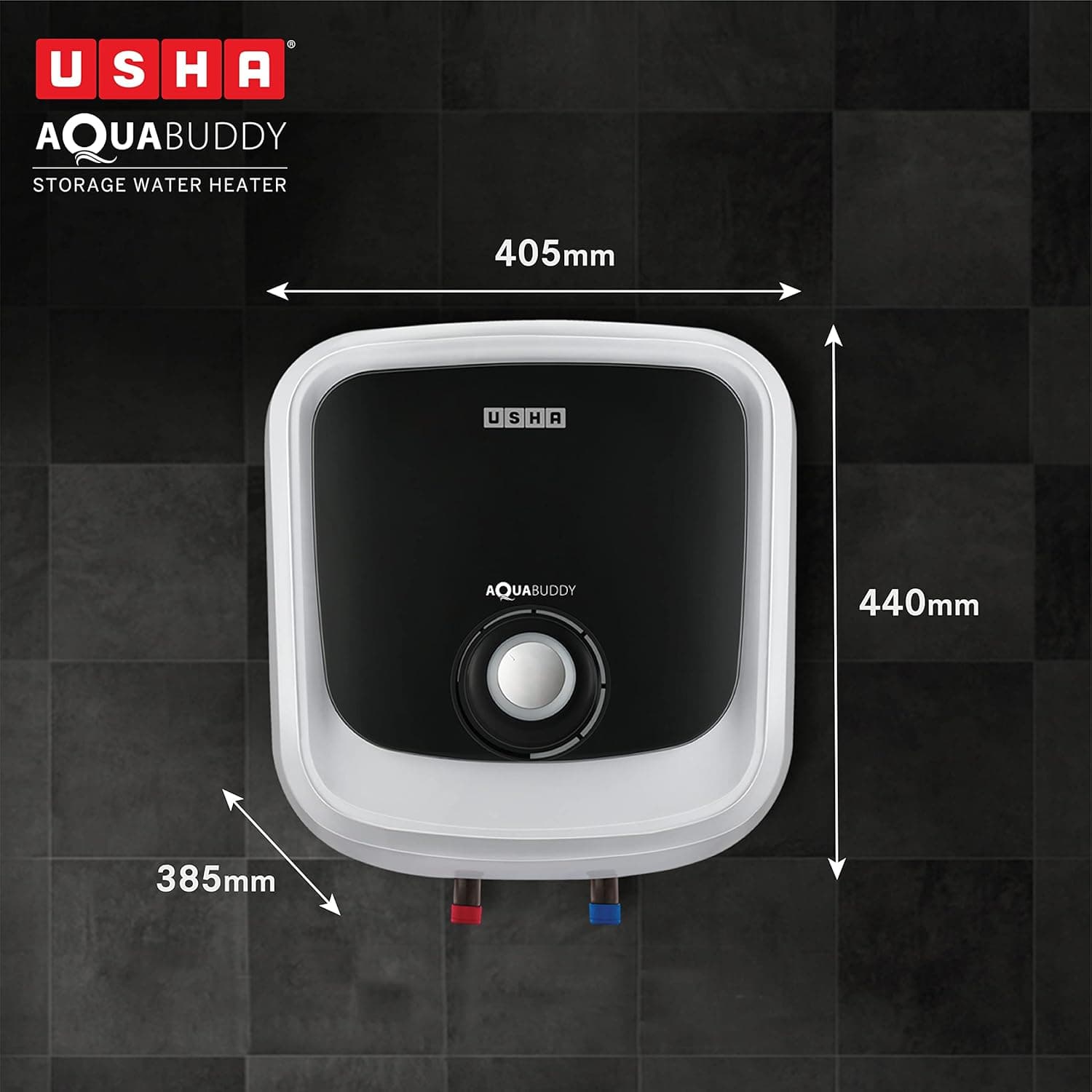 USHA GEYSER SWH AQUABUDDY 15L WHITE BLACK preview 2