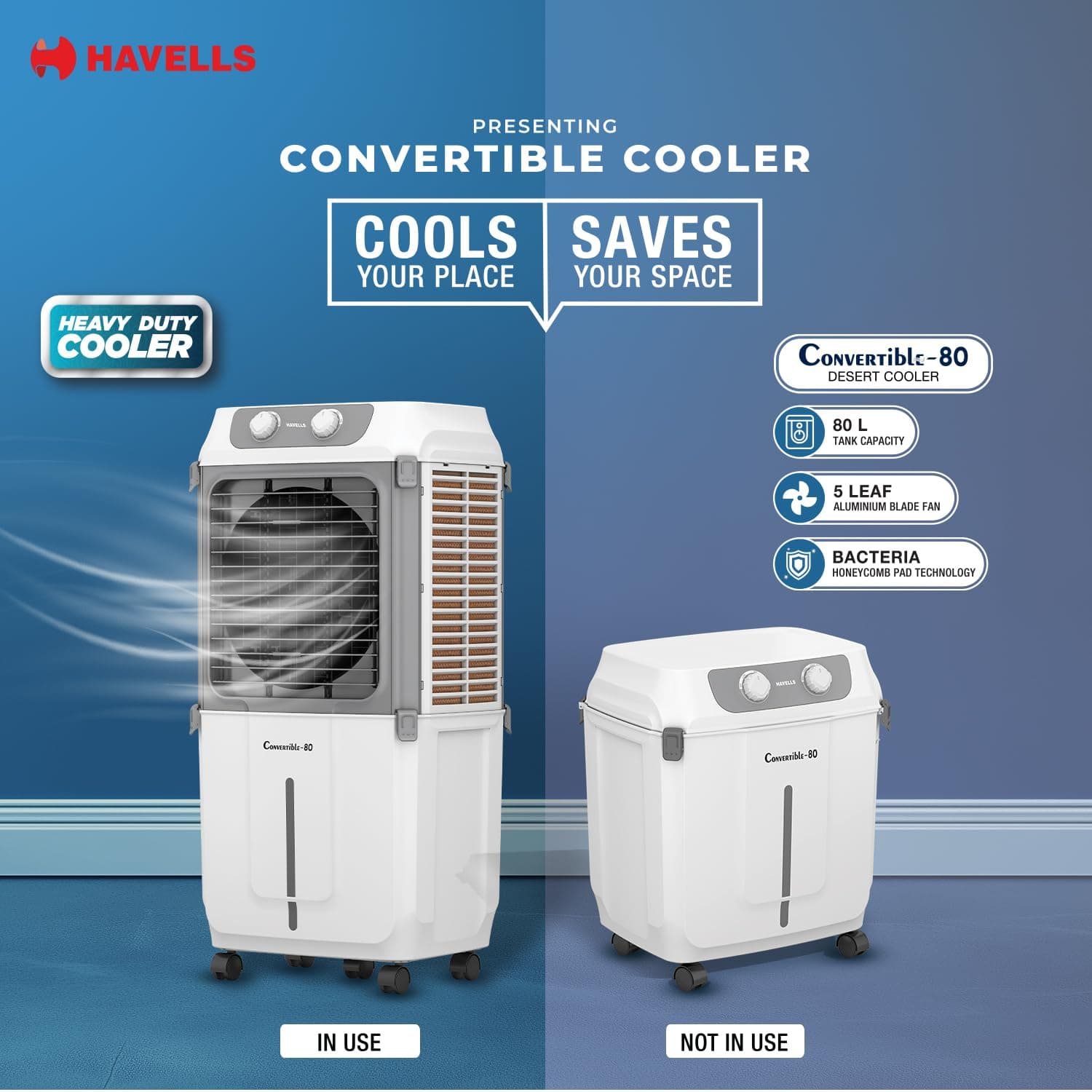 HAVELLS AIR COOLER KACE DESERT 80L WHT-GREY preview 6