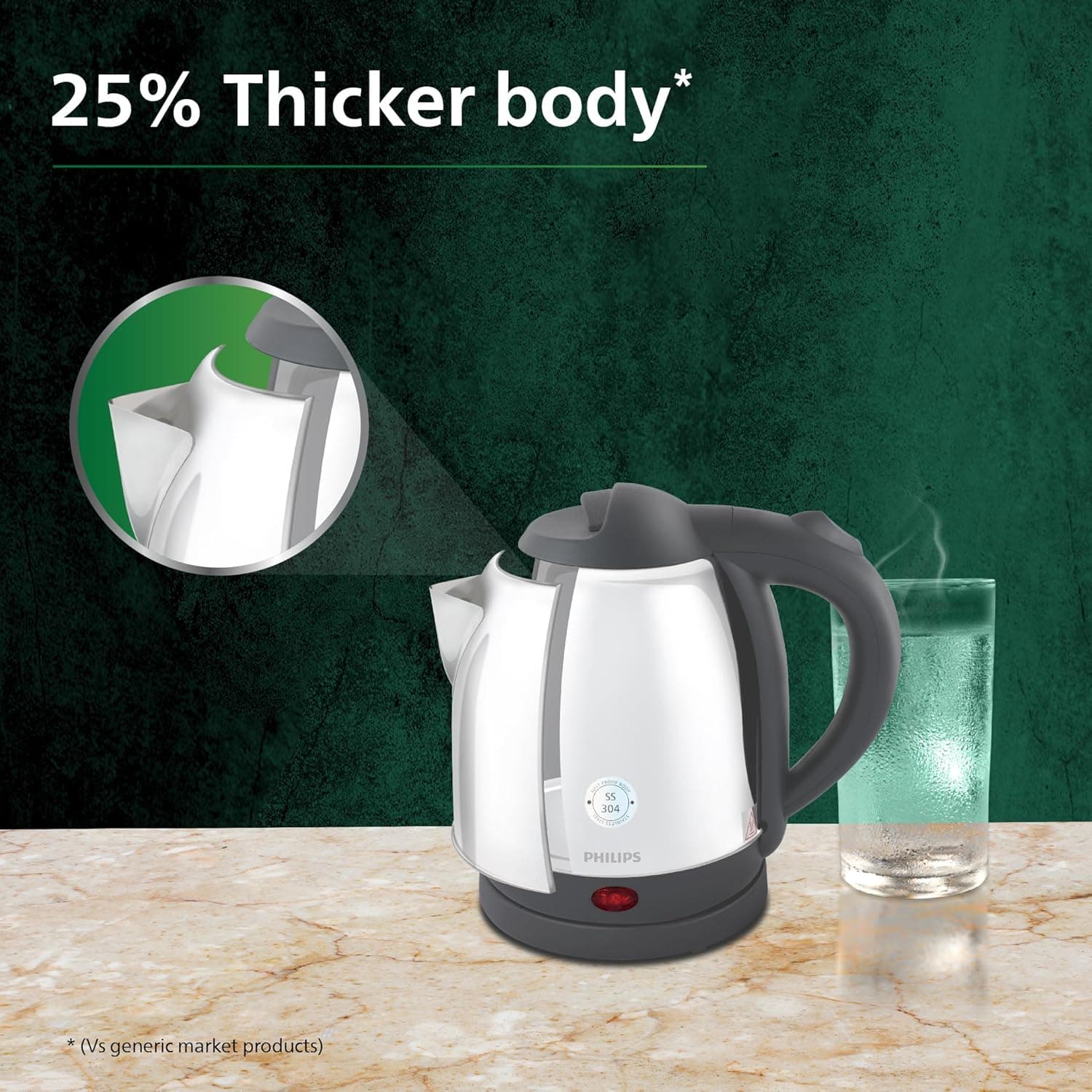 PHILIPS ELECTRIC KETTLE HD9363/02 STAINLESS STEEL preview 2