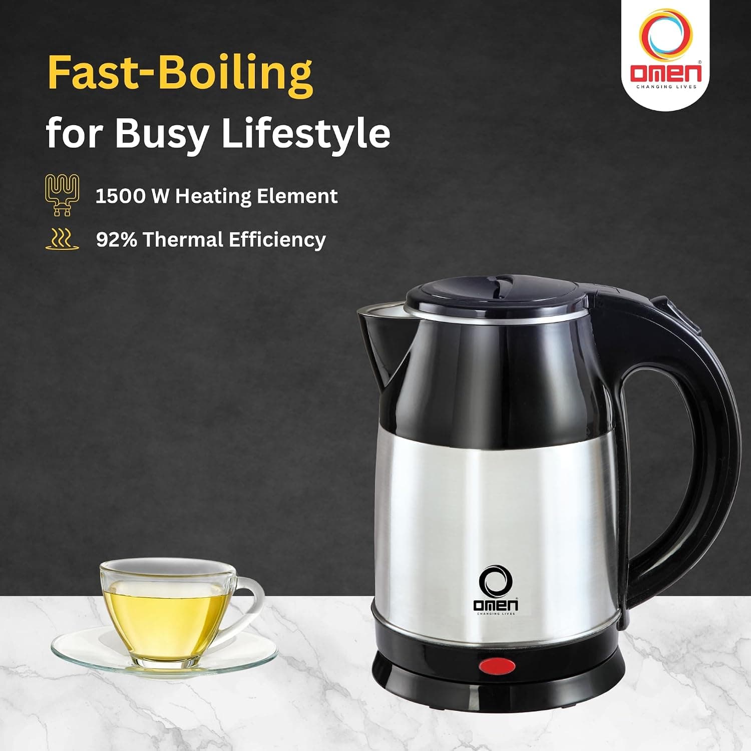 OMEN 1.8 L INSTA ELECTRIC KETTLE 1500W preview 4