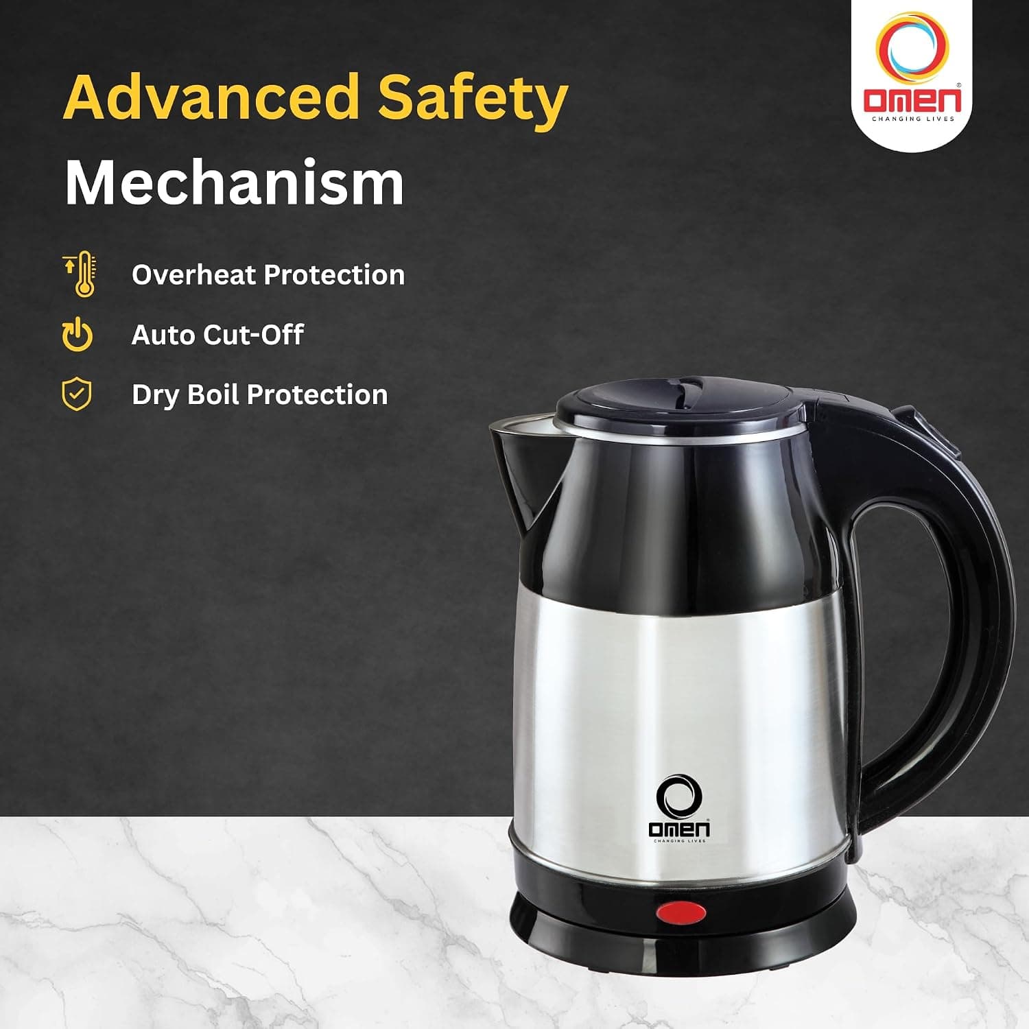 OMEN 1.8 L INSTA ELECTRIC KETTLE 1500W preview 3