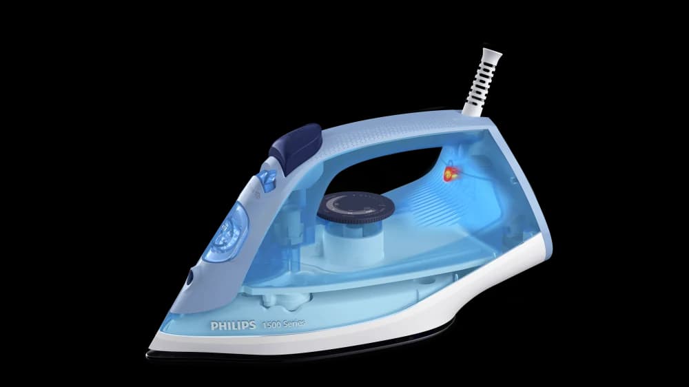 Philips DST1510/20 1350W steam iron with non-stick soleplate in blue
