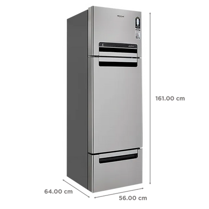 WHIRLPOOL 263D PROTTON RY 215 Litres 5 Star Triple Door Refrigerator Alpha Steel