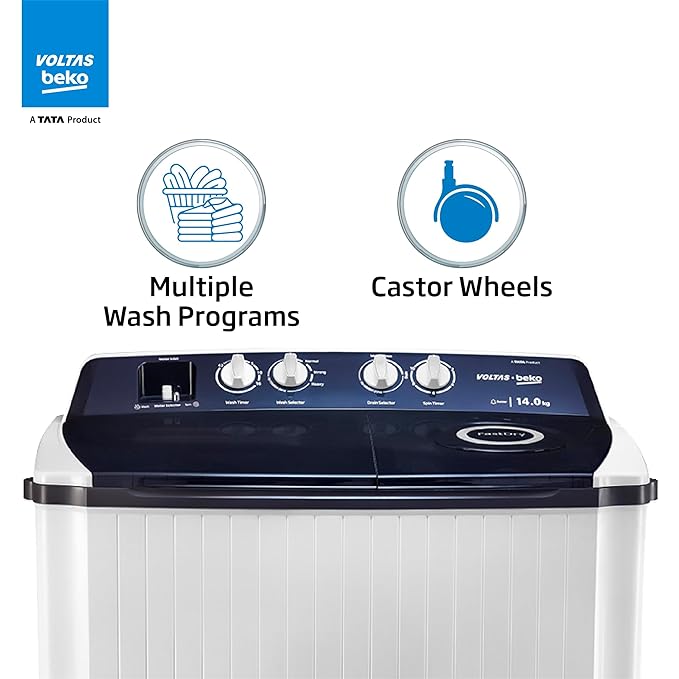 VOLTAS BEKO WTT140AGRT ( 14.0 KG ) Semi Automatic Top Load Washing Machine