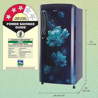 LG GL-B201ABCD 185 Litres 3 Star Double Door Refrigerator