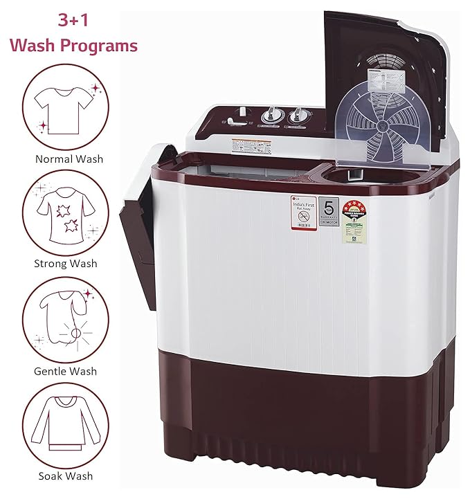 LG P8035SRAZ ( 8.0 KG ) Semi Automatic Top Load Washing Machine