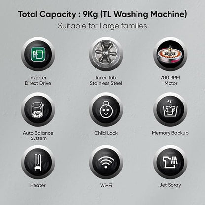 LG THD09NWM (9.0 KG) Fully Automatic Top Load Washing Machine