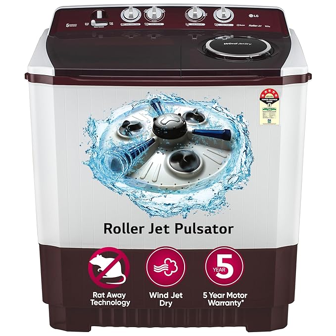 LG P105ASRAZ ( 10.5 KG ) Semi Automatic Top Load Washing Machine