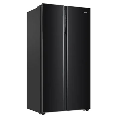 HAIER HRS-682KGU1 602 Litres 3 Star Side By Side Refrigerator Black Glass